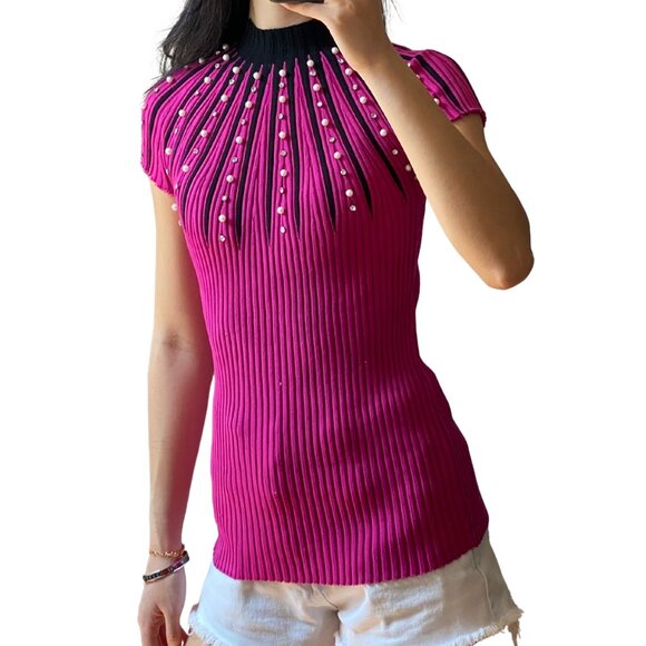 Unique Embellished Knit Top - Picture 3 of 4